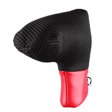 Sahara Mesh Blade Putter Headcover w/ Zipper - Black / Red - Maple