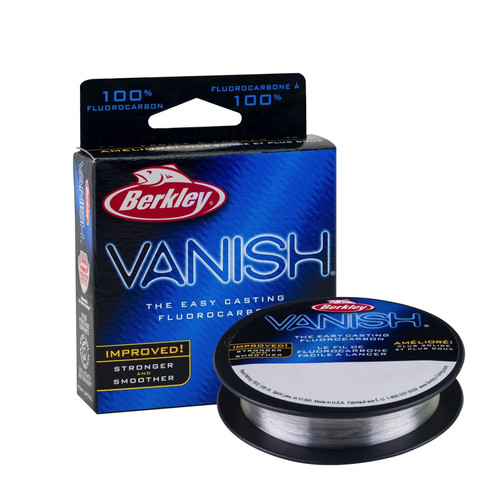 Berkley Vanish®, Clear, 8lb | 3.6kg, 110yd | 100m Fluorocarbon Fishing Line, Suitable for Saltwater and Freshwater Environments