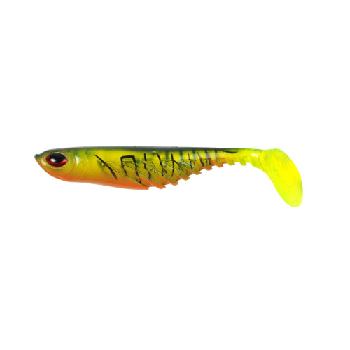 Berkley PowerBait Ripple Shad Fishing Bait, Firetiger, 3 1/2in | 9cm, Irresistible Scent & Flavor, Realistic Profile, Unique Swimming Action, Ideal for Bass, Walleye, Pike and more