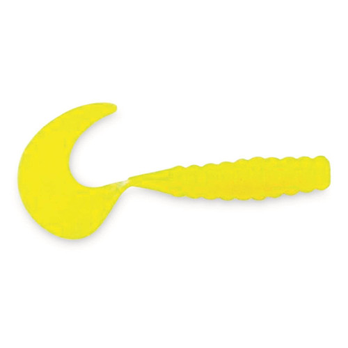 Berkley PowerBait Power Grubs Fishing Bait, Yellow, Irresistible Scent & Flavor, Realistic Action, Bulky Body, Ideal for Bass, Walleye, Trout and More