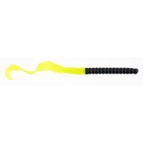 Berkley PowerBait® Power Worm Fishing Bait, Black/Chartreuse, 4in | 10cm, Irresistible Flavor, Classic Curly Tail Worm Profile, Ideal for Spring, Summer and Fall Fishing