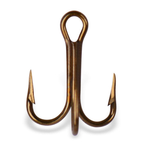 Mustad 3551 Classic Treble Standard Strength Fishing Hooks | Tackle for Fishing Equipment | Comes in Bronz, Nickle, Gold, Blonde Red, [Size 1, Pack of 25], Bronze