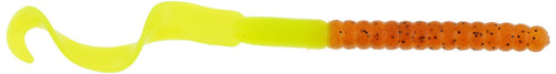 Berkley PowerBait® Power Worm Fishing Bait, Pumpkin Chartreuse, 4in | 10cm, Irresistible Flavor, Classic Curly Tail Worm Profile, Ideal for Spring, Summer and Fall Fishing