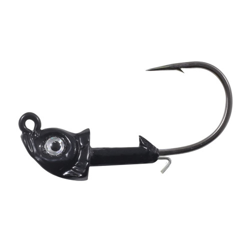 Northland Fishing Tackle Elite Series Mimic Swim Jig Head for Bass, Trout, and Walleye Fishing, Black, 1/4 Oz 3/0 Hook