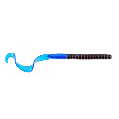 Berkley PowerBait® Power Worm Fishing Bait, Black/Blue, 10in | 25cm, Irresistible Flavor, Classic Curly Tail Worm Profile, Ideal for Spring, Summer and Fall Fishing