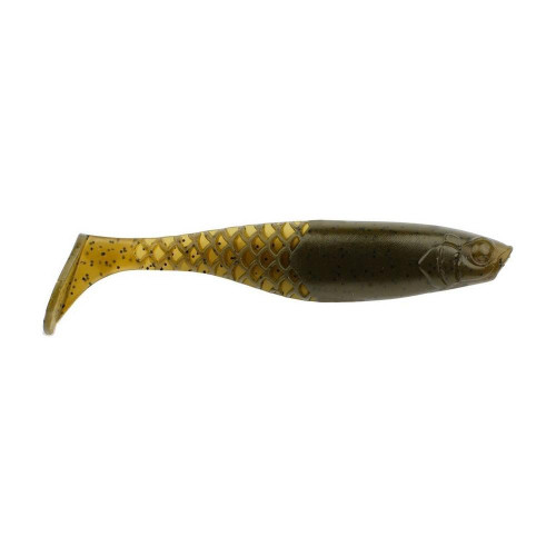 Berkley PowerBait Paddlin' Power Stinger Fishing Bait, Green Pumpkin, 4.25in, Irresistible Scent and Flavor, Ideal for Bass, Pike, Musky and More