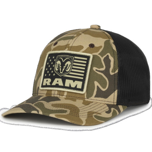Outdoor Cap Standard RAM16, Generic Woodland Brown Camo/Black