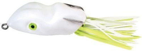 SOUTHERN LURE Scum Frog Junior Topwater Bass Fishing Hollow Body Frog Lure with Weedless Hooks, White, 1/4 Ounce