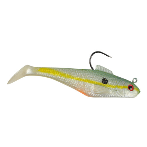Berkley PowerBait Pre-Rigged Swim Shad Fishing Bait, Chartreuse Shad, 4in | 10cm, Irresistible Scent & Flavor, Realistic Profile, Ready-to-Fish, Ideal for Bass, Walleye, Pike and More
