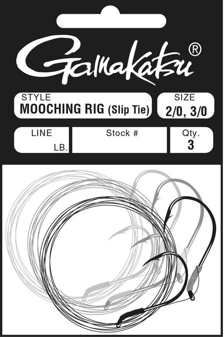 Gamakatsu Solid Tie Mooching Rig 2/0, 3/0 Hooks (Nickel, 20-Pounds Leader)