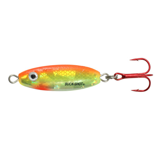 Northland Tackle Buck-Shot Ice Fishing Rattle Spoon, Super-Glo Chub, 1/16 Oz, 1/Cd