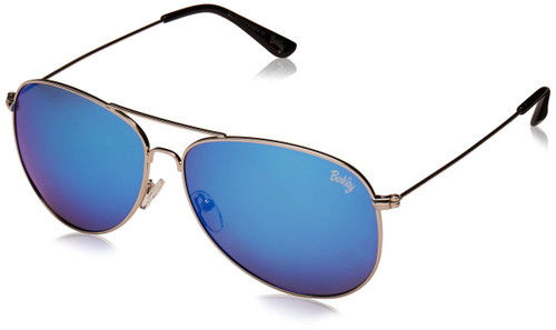 Berkley Diamond Sunglasses Silver/Smoke/Blue Mirror, Small/Medium