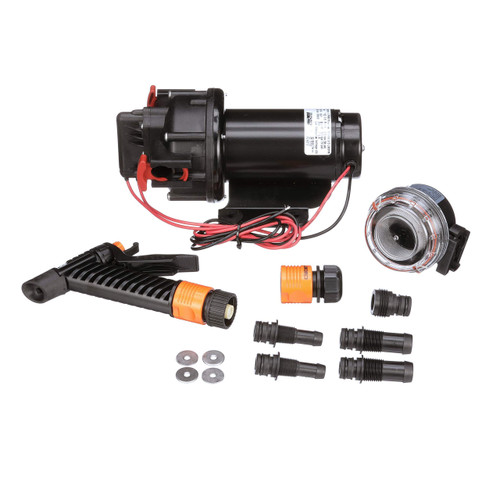 Seachoice Wash Down System Pump, 3.5 GPM Max @ 41 PSI, 12V DC, Includes Spray Nozzle and Inlet Strainer