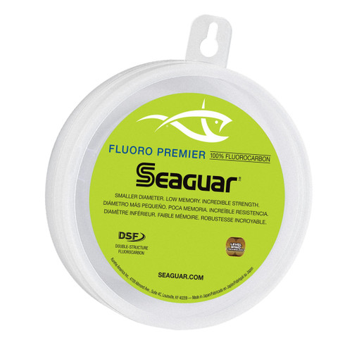 Seaguar Fluoro Premier 100% Fluorocarbon Fishing Line DSF, 100lbs, 25yds Break Strength/Length - 100FP25
