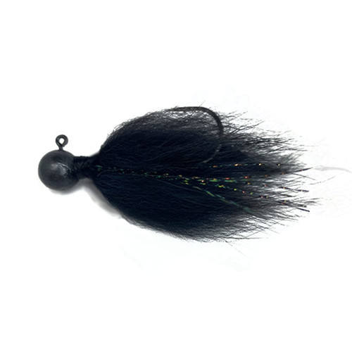 Rabid Baits Hair Jig, Bass Fishing Hair Jig for Freshwater Fishing for Smallmouth Bass, Walleye & More, Hook Black, 1/4oz (1 Bait)