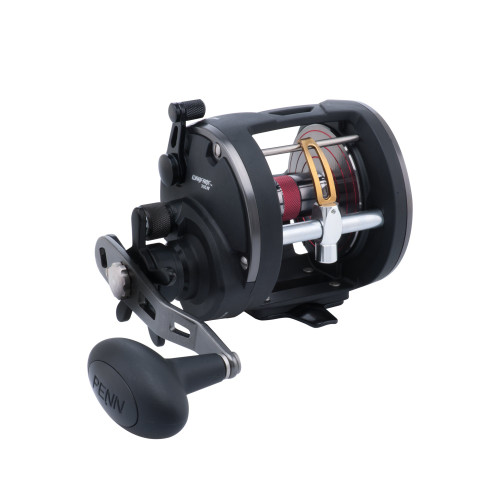 PENN Warfare Level Wind Conventional Nearshore/Offshore Fishing Reel, HT-100 Star Drag, Max of 15lb | 6.8kg, Made with Corrosion-Resistant Graphite Frame,Black, WAR20LWLH