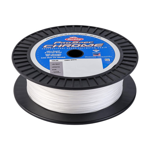 Berkley ProSpec® Chrome Premium Saltwater Braid Superline, Cabo White, 80lb | 36.2kg, 500yd | 457m Fishing Line, Suitable for Saltwater Environments