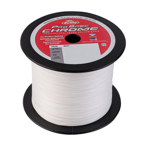 Berkley ProSpec Chrome Premium Hollow Braid Fishing Line,White, 1500yd | 1371m