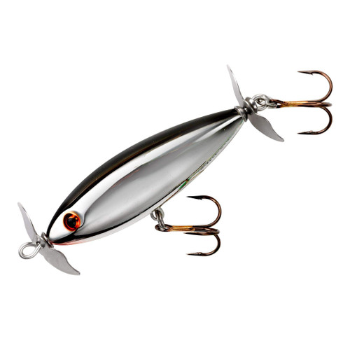 Cotton Cordell Crazy Shad Spinning Topwater Fishing Lure, Freshwater Fishing Gear and Accessories, 3", 3/8 oz, Chrome Black Back