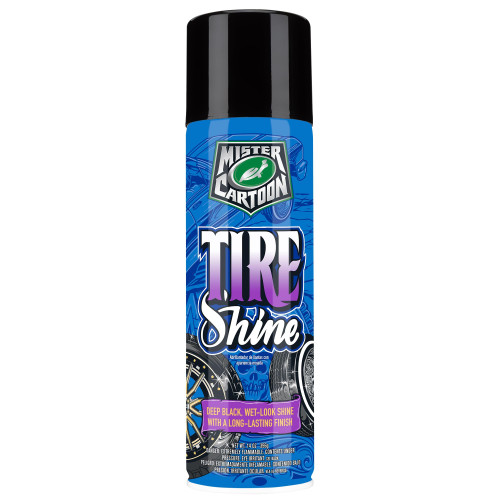 Turtle Wax X Mister Cartoon 54252 Tire Shine, Deep Black Like New Appearance, Water Resistant Formula, UV Protection, Perfect for Cars, Trucks, & SUVs, 14 oz