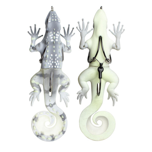 Lunkerhunt Skitter Lizard 5.25" Hollow Body Topwater Lure Bait 3/4oz. - Albino Glow