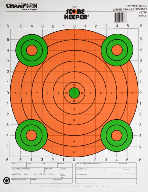 Champion Traps and Targets, Sight in Large Orange 100 Yards (Per 12) (45796)
