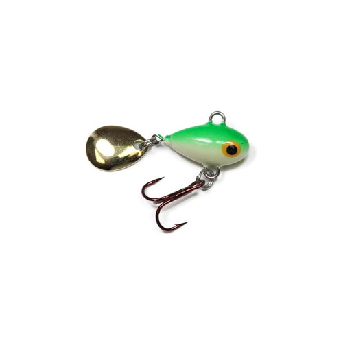 Lunkerhunt Spinner Baits for Bass Fishing | Magic Beans SpinnerBait | Best Fishing Lures Spinners for Trout Fishing (Glow Green)