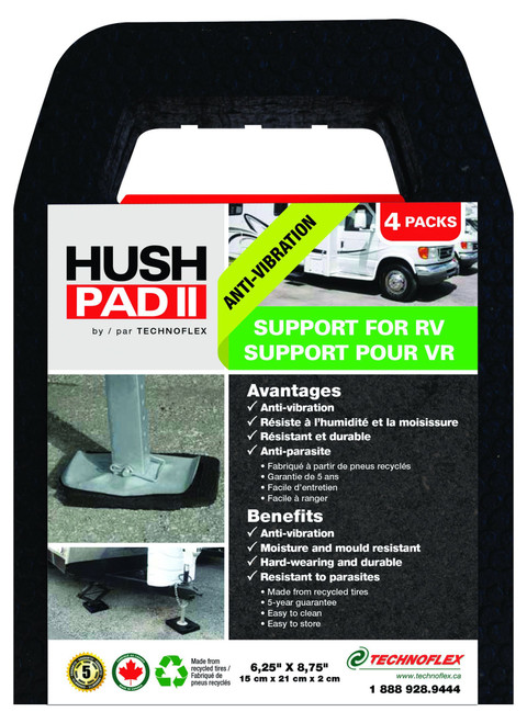 LEISURE TIME Technoflex TF003-625x875-HPII Hush Pad II, 4-Pack, Standard, Black