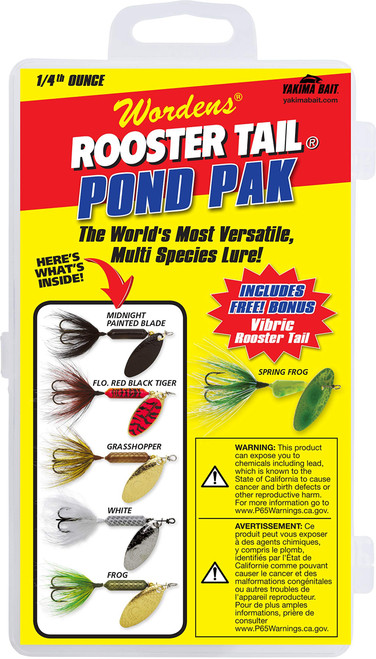 Wordens RTBX.212.S776 Original Rooster Tail Spinner Box Kit, 1/4OZ, Pond Pak, One Size