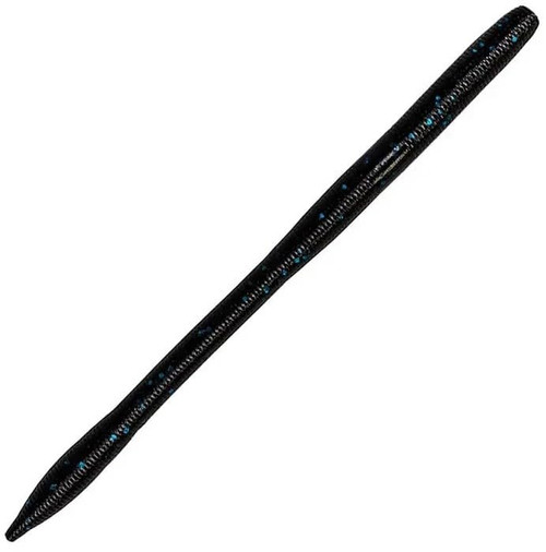 6.5" Sensei Worm/BLK W/Large BL Flake(10 PK)