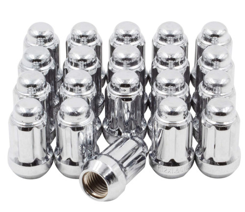 Wheel Accessories Parts 20 Pcs 12mm 1.50 12x1.50 Thread Car Spline 1.38" Long Lug Nut Chrome Spline Fits Many Chevy Honda Passenger Cars | Toyota Pass Cars with Aftermarket Wheels