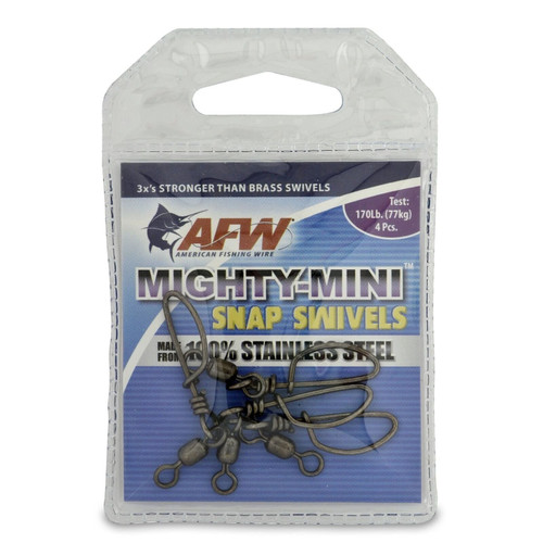 American Fishing Wire Mighty Mini Snap Swivels (100-Percent Stainless Steel),