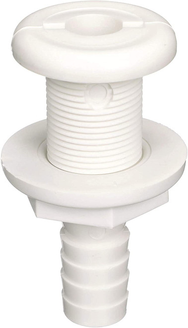 Attwood Marine 5/8" I.D. White Thermoplastic Resin Thru-Hull Connector Fitting