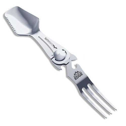 OUTDOOR EDGE CHOWLITE W/ FULL SIZE SPOON/FORK & 3 TOOLS