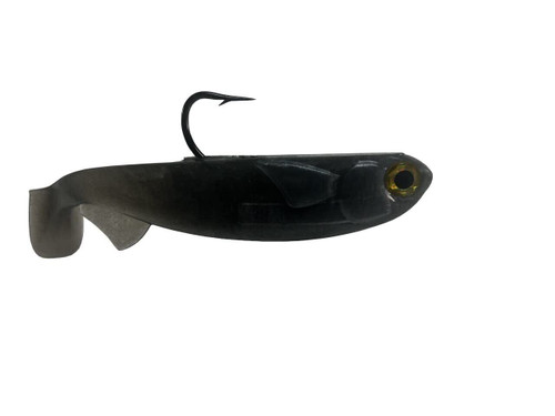 R&R LTSGunMetalMS 6" Tough Soft Plastic linethrough swimbait 1.5oz