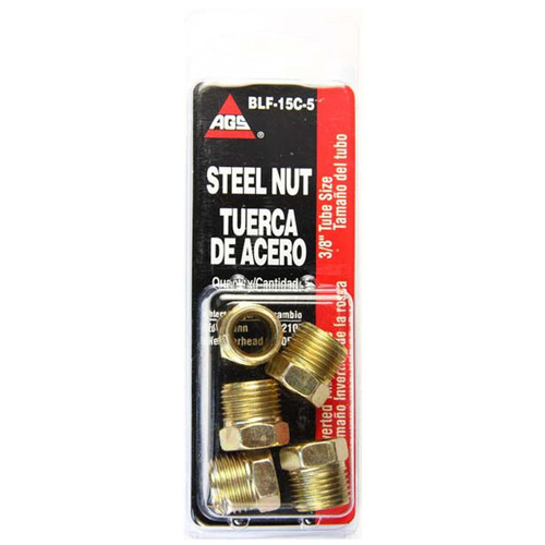 Steel Tube Nut, 3/8 (5/8-18 Inverted), 5/card