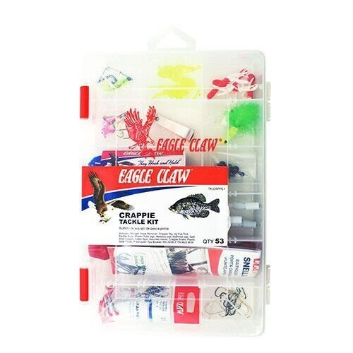Eagle Claw Crappie Fishing Tackle Kit w/Utility Box 53/Pack TK-CRPPE1