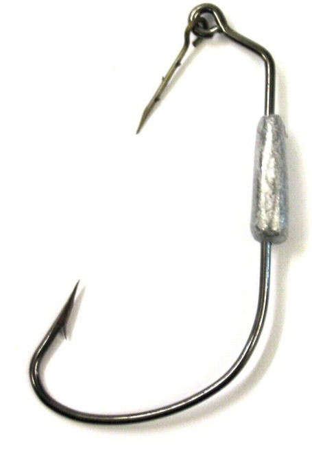 Eagle Claw Lazer Swimbait Hook w/Spring #3/0 1/4 Oz Platinum BL 3/Pk L11114G-3/0