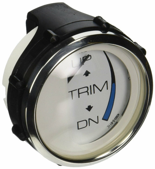 Faria White 13809 Trim Gauge for Johnson/Evinrude/Suzuki-SS Chesapeake