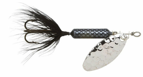 Yakima Bait Wordens Rooster Tail Spinner 1/8 Oz Hammerred Silver Black 208-HSBL