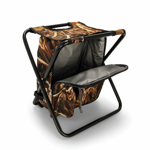 Camco Folding Camping Stool Backpack Cooler Trio- Camping/Hiking Bag with Wat...