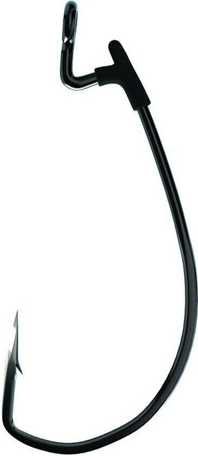 Eagle Claw Trokar EWG Magworm Hook #3/0 Ringed Eye Black Chrome 6/Pk TK125-3/0