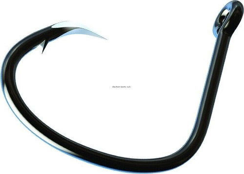 Eagle Claw Trokar Lancet Offset Circle Hook #6/0 Black Chrome 9/Pk TK3-6/0