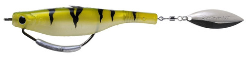 Hyperlastics HYLSDSPW7SGRS Dartspin Pro Weedless 7in Striped Green - Silver