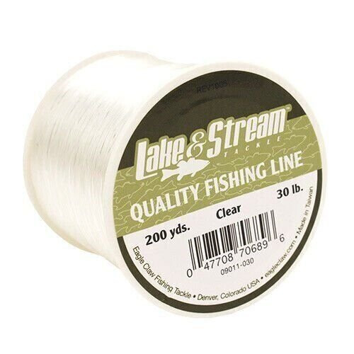 Eagle Claw Lake & Stream Monofilament Line 30lb 200yd Spool Clear 09011-030