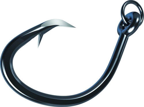 Eagle Claw TK619HR-9/0 Trokar Magnum "619" Ringed Circle Hook, Black/Chrome