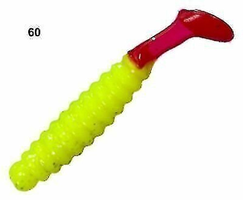 Slider Crappie/Panfish Grub Lure, 1-1/2-Inch, Chartreuse/Fire Tiger