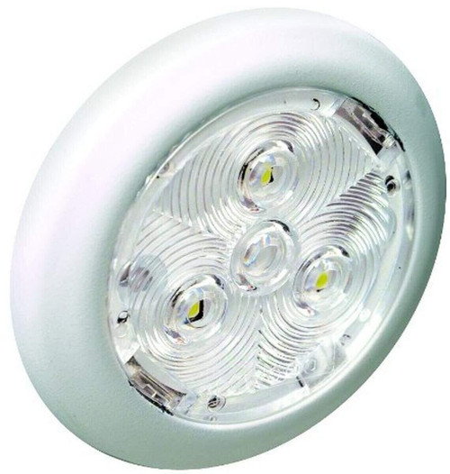 Attwood LED Round Interior and Exterior Light White Plastic Bezel, 2.75-Inch,