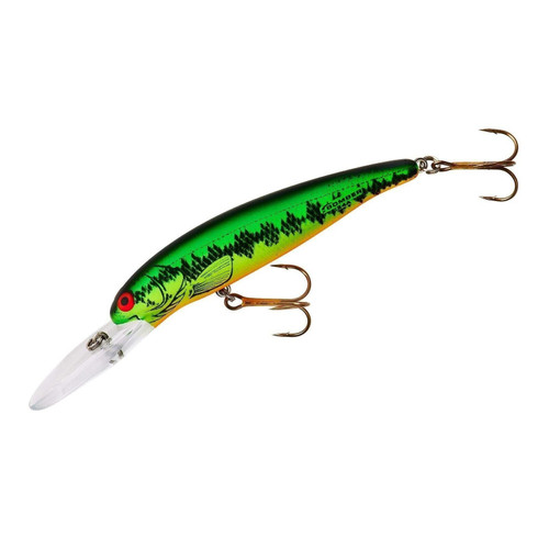 Bomber Lures Long A Slender Minnow Jerbait Fishing Lure, Fire Tiger Bass, Deep