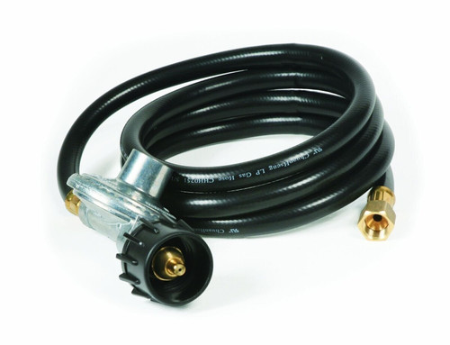 Camco Camper/RV Low Pressure Gas Regulator w/ 6’ Hose | Features Excess Flow &